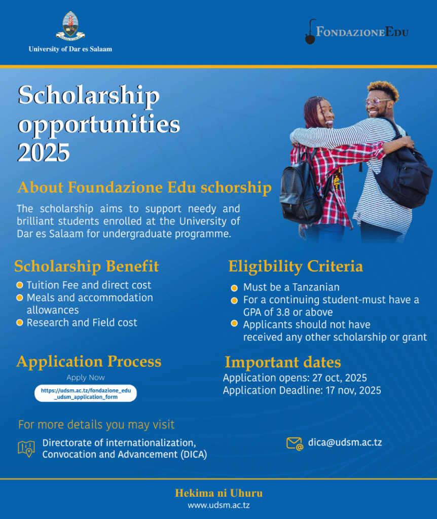 Scholarship Opportunity at UDSM