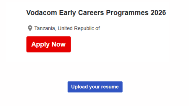 2025 Vodacom Early Careers Programmes – Tanzania