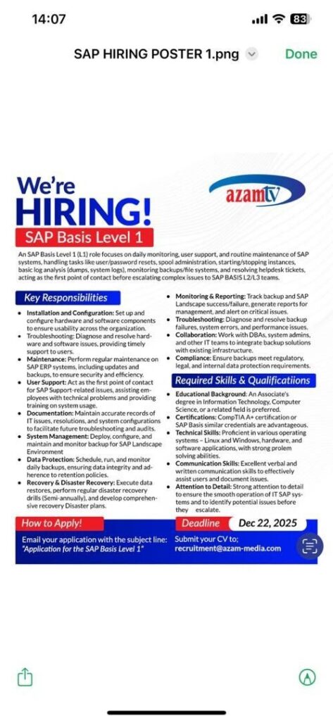 AzamTV Vacancies 2025