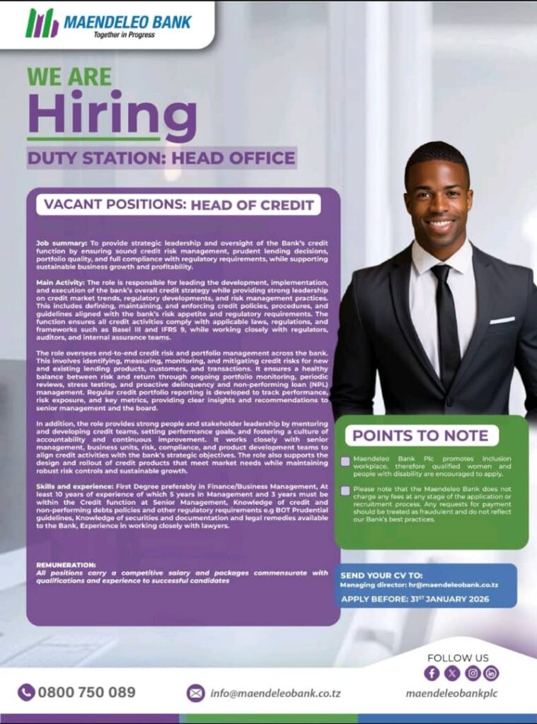 Maendeleo Bank Plc Vacancies