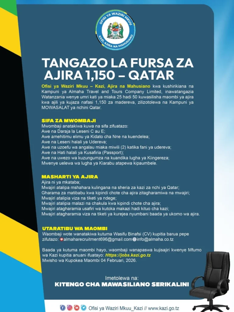 Qatar Jobs 2026 1,150 Driver Vacancies for Tanzanians