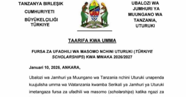 Türkiye Scholarships 2026 for Tanzanian