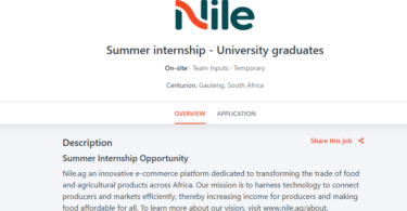 Nile Fresh Summer Internship for University Graduates in South Africa
