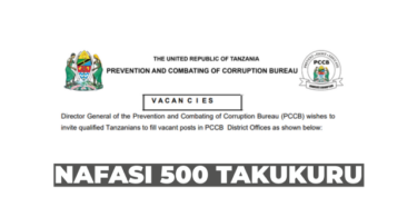 PCCB Tanzania Vacancies 2026 – 500 Positions Announced