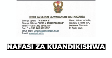 Tanzania People’s Defence Force Recruitment Opportunities for Tanzanian Youth