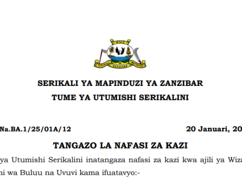 20 Vacancies Open at Ministry of Blue Economy and Fisheries