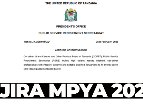 27 Vacants Posts Open at Cereals and Other Produce Board of Tanzania (COPBT)