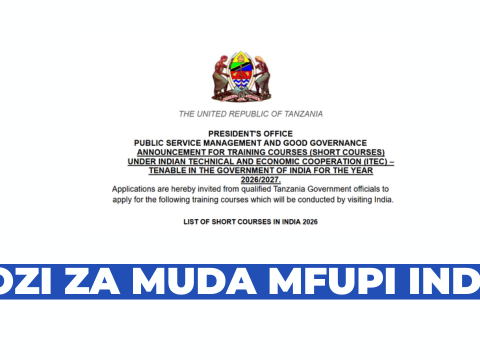 Indian Government ITEC Short Courses for Tanzania Public Servants 2026/2027