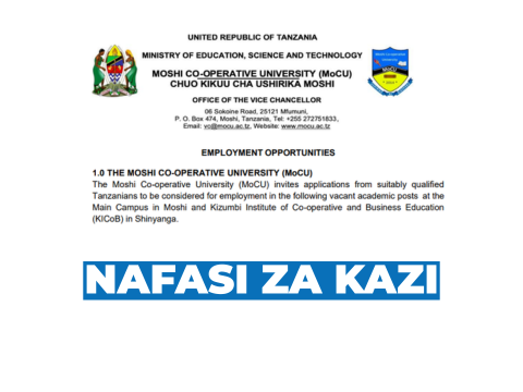 MoCU Vacancies 2026 – Moshi Co-operative University