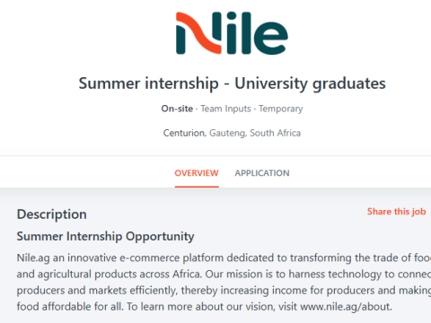 Nile Fresh Summer Internship for University Graduates in South Africa